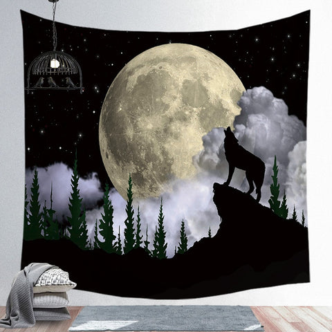 Moon Stars Tapestry Printed Mandala Bohemia Wall Hanging Towel