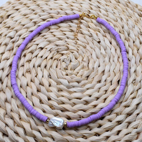 Mix Color Soft Pottery Beads Choker Necklace