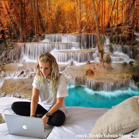 3D Beach Towel Waterfall Landscape