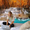 3D Beach Towel Waterfall Landscape