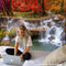 3D Beach Towel Waterfall Landscape