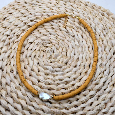 Mix Color Soft Pottery Beads Choker Necklace