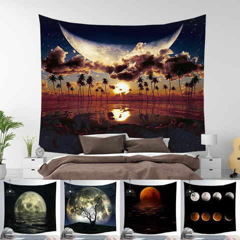 Moon Stars Tapestry Printed Mandala Bohemia Wall Hanging Towel
