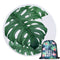Round Microfiber Green Leaves  Beach Towel with Drawstring Bag
