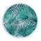 Round Microfiber Green Leaves  Beach Towel with Drawstring Bag