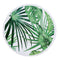 Round Microfiber Green Leaves  Beach Towel with Drawstring Bag
