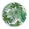 Round Microfiber Green Leaves  Beach Towel with Drawstring Bag