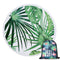 Round Microfiber Green Leaves  Beach Towel with Drawstring Bag