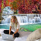 3D Beach Towel Waterfall Landscape