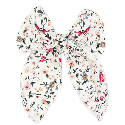 Floral Cotton Hair Bow
