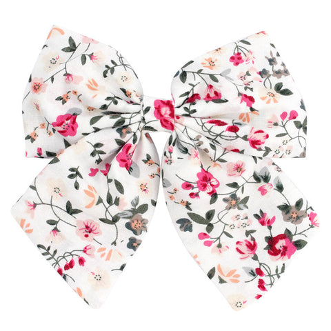 Floral Cotton Hair Bow