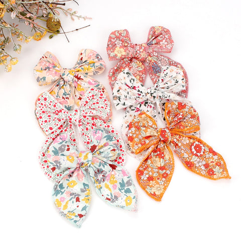 Floral Cotton Hair Bow