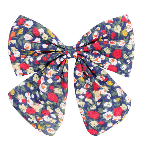 Floral Cotton Hair Bow
