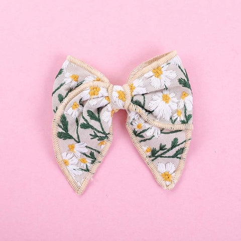 Floral Cotton Hair Bow