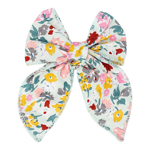Floral Cotton Hair Bow