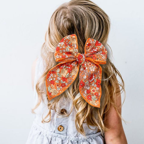 Floral Cotton Hair Bow