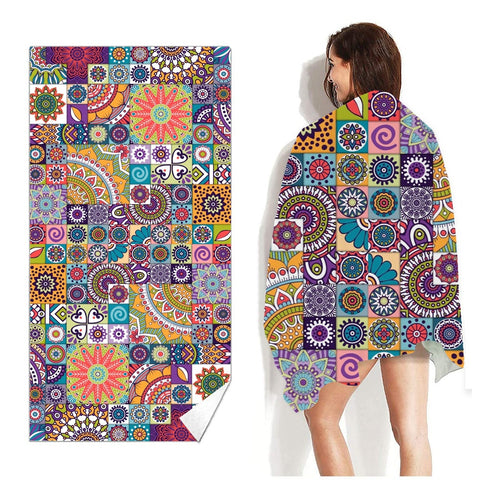 Flamingo and Abstract Patterns Beach towels