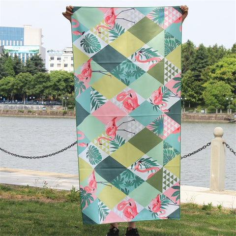 Flamingo and Abstract Patterns Beach towels