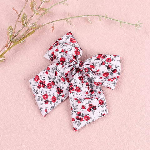 Floral Cotton Hair Bow