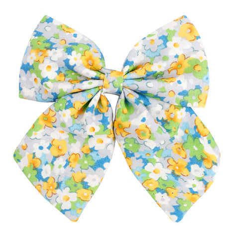 Floral Cotton Hair Bow