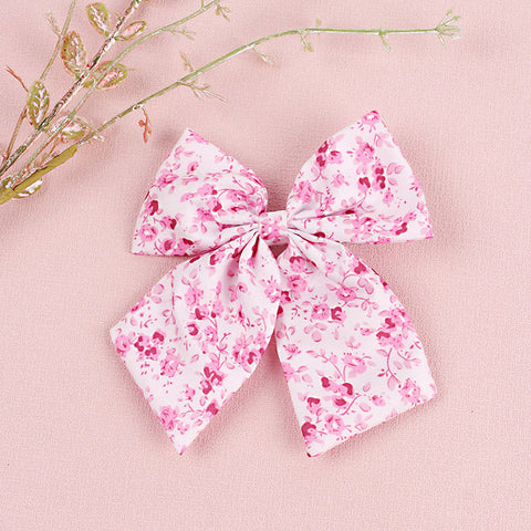 Floral Cotton Hair Bow