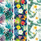 Flamingo and Abstract Patterns Beach towels