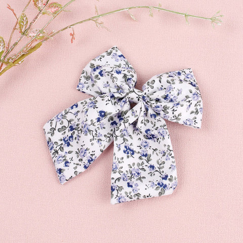 Floral Cotton Hair Bow