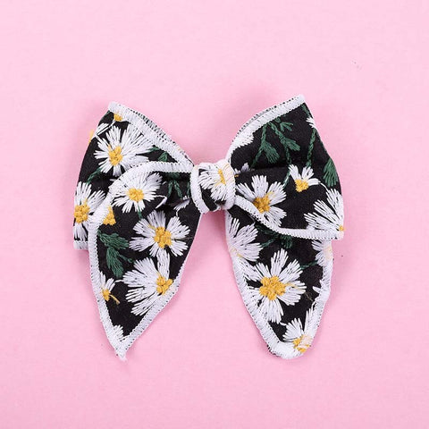 Floral Cotton Hair Bow