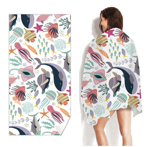 Flamingo and Abstract Patterns Beach towels
