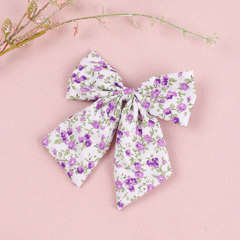 Floral Cotton Hair Bow