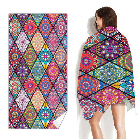 Flamingo and Abstract Patterns Beach towels