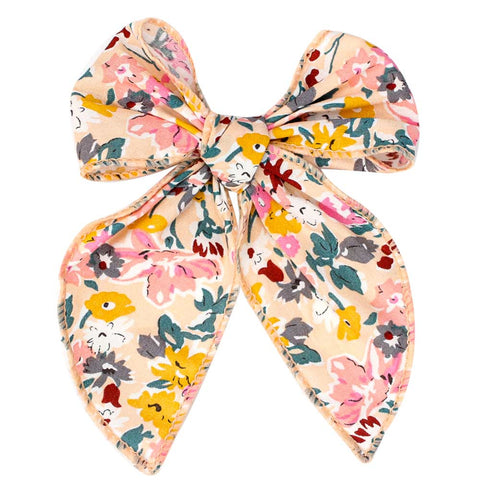 Floral Cotton Hair Bow