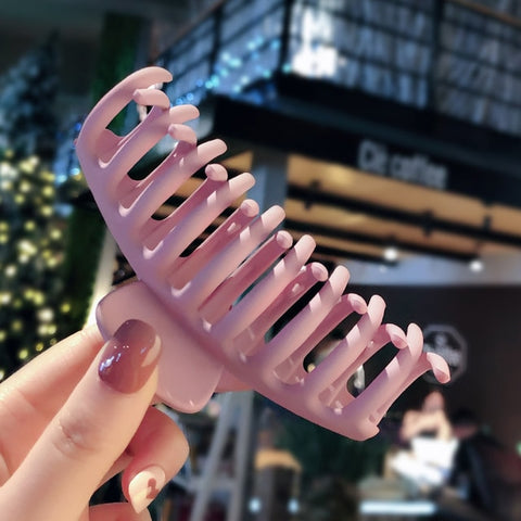 Solid Big Hair Claws Elegant Frosted Acrylic Hair Clips Hairpins Barrette
