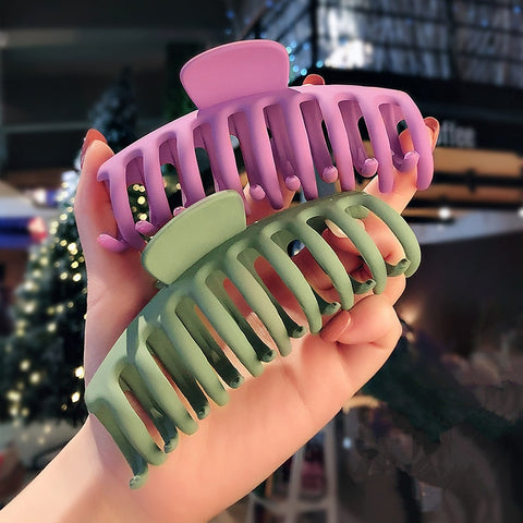 Solid Big Hair Claws Elegant Frosted Acrylic Hair Clips Hairpins Barrette