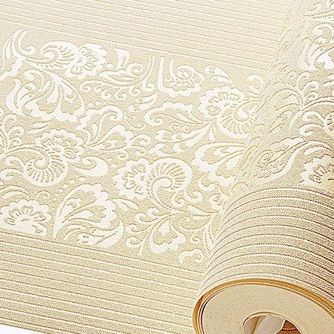 European style large Embossed Flower wallpaper