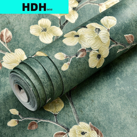American Retro Non-woven Self-adhesive Rustic Vine Flower Wall Papers