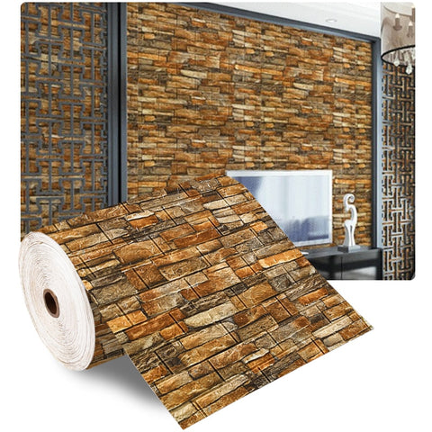 3D Self-Adhesive Wallpaper Brick Wall Stickers