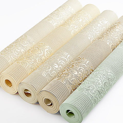 European style large Embossed Flower wallpaper