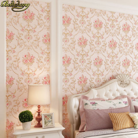 Embossed flowers Non-woven self adhesive wallpapers