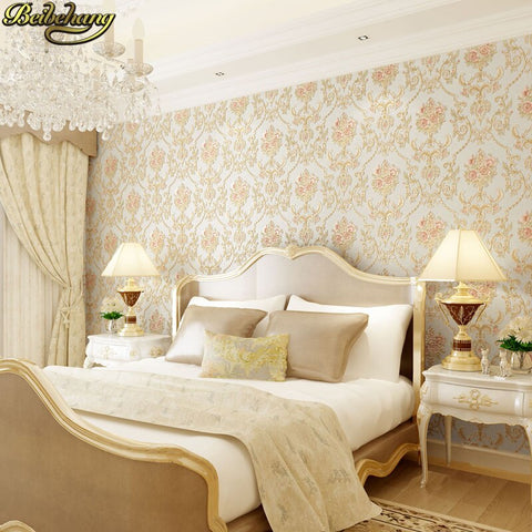 Embossed flowers Non-woven self adhesive wallpapers
