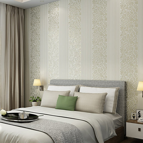 European style large Embossed Flower wallpaper