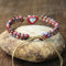 Imperial Stone Heart Shape Charm Bohemia Braided Bracelet