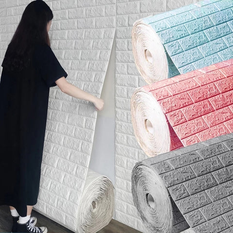 3D Self-Adhesive Wallpaper Brick Wall Stickers
