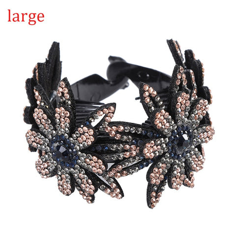 Molans Rhinestone  Flower Hair Clip Barrettes