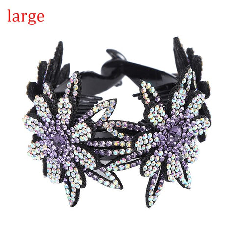 Molans Rhinestone  Flower Hair Clip Barrettes