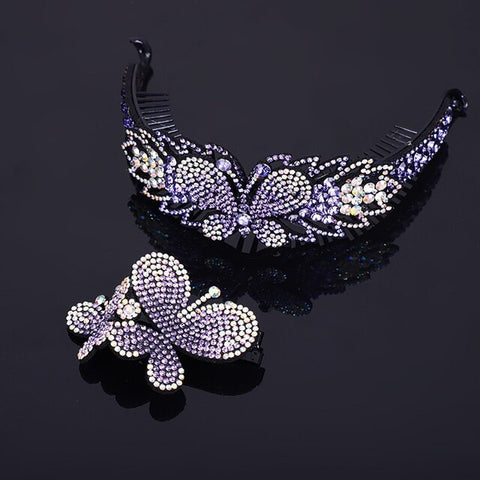 Molans Rhinestone  Flower Hair Clip Barrettes