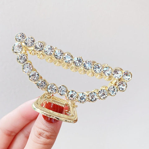 Elegant Pearls Rhinestone Geometric Hair Claws