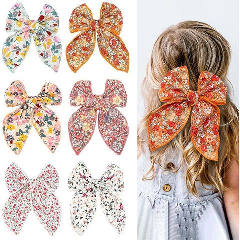 Floral Cotton Hair Bow
