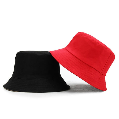 Sun Hats Women Summer Double Side Bucket Solid Color - Fabulous Trendy Items