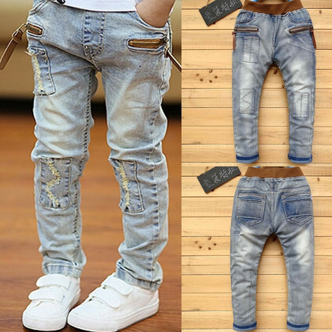 IENENS 5-13Y Kids Boys Clothes Skinny Jeans Classic Pants Children Denim Clothing Trend Long Bottoms Baby Boy Casual Trousers - Fabulous Trendy Items
